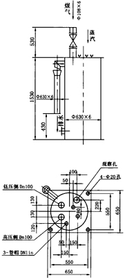 供应煤气管道单管四室冷凝水排水器
